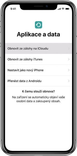 Jak se da prejit na nove zarizeni pomoci iCloud